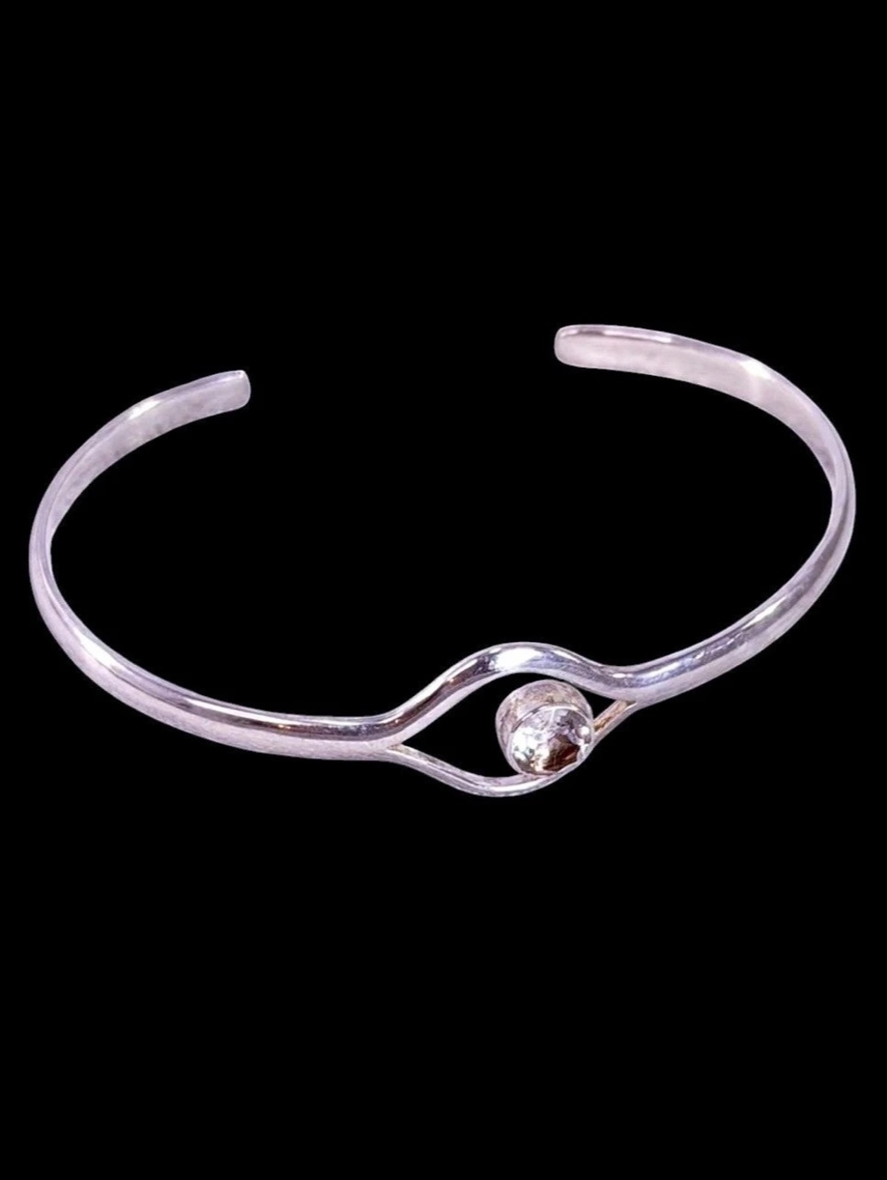 Sterling Silver 925 Bracelet Deb Guyot Herkimer Diamond Cuff 7” Bangle Cuff EUC